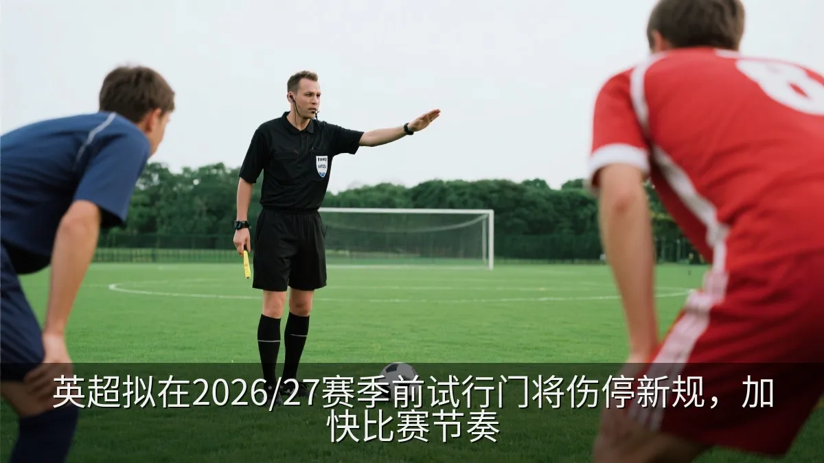 裁判在足球比赛中示意快速恢复比赛